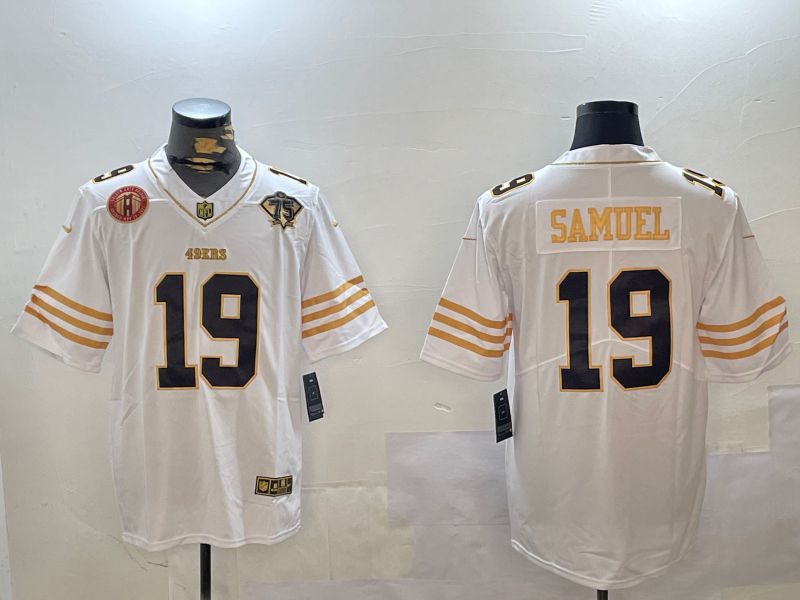 Men San Francisco 49ers #19 Samuel White Gold 2024 Nike Limited NFL Jersey style 12304->san francisco 49ers->NFL Jersey